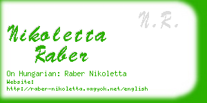 nikoletta raber business card